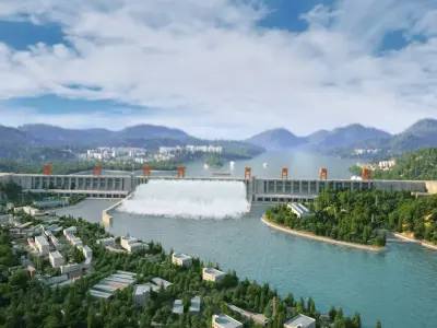 Three Gorges Dam  Three Gorges Hydroelectric Power Station 3D model