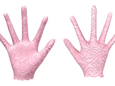 Ladies Gloves Low-poly 3D model
