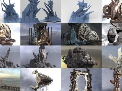 Ancient Monoliths Collection 1 3D Model Pack