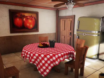 3D Cartoon kitchen environment 3D model