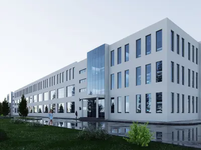 industrial building Low-poly 3D model