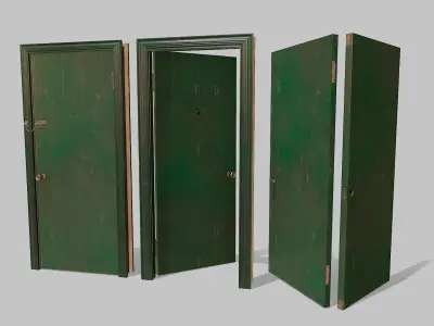 Door green 01 Low-poly 3D model