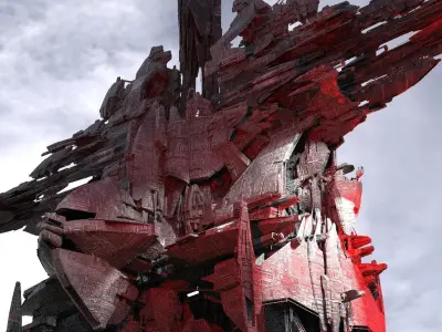 Red Dawn Freighter Ship Kit bash 1 3D model