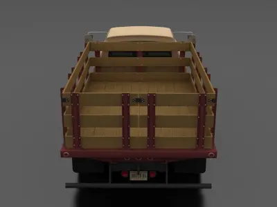 F-Series F-350 Flatbed Truck 1964 Low-poly 3D model