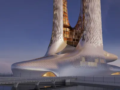 Futuristic building collection 4x 10 3D Model Pack