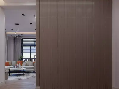 Modern Livingroom Kitchen and hall design  3D model