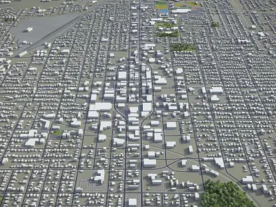 Bloomington - City 3D Model Low-poly 3D model