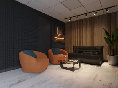 Modern Studio Lounge 3D Scene 3D model