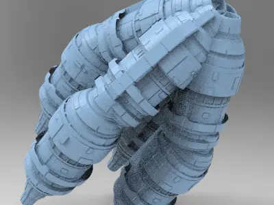 Moon base relay system Tower  3D model