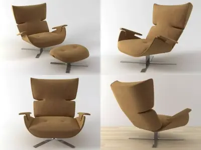 Paulista Armchair and Ottoman 3D model