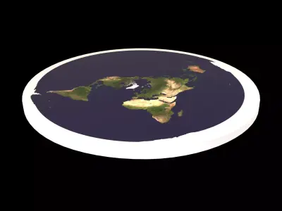 Flat Earth v1 001 Low-poly 3D model