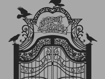 Nevermore Academy Gate 3D model