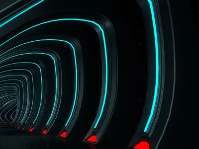 Sci Fi Tunnel Low-poly 3D model order