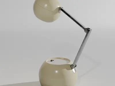 Retro Tan Office Lamp Poseable 3D model
