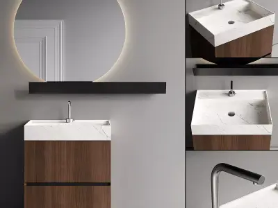 Arbi Arredobagno Code Riga 03 Vanity Unit Set 3 Low-poly 3D model