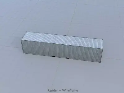 Shipping-Container light gray 40ft Low-poly 3D model