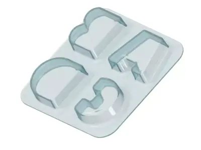 Transparent Kids Letter Plate 3D model