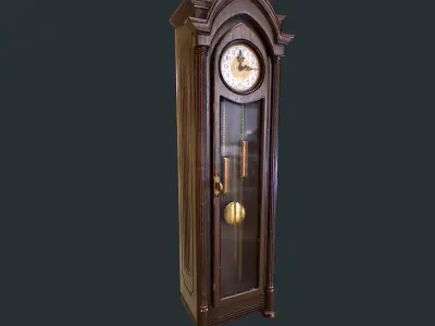 Old Clock Animated v1 Low-poly 3D model