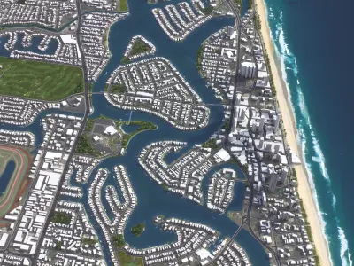 Surfers Paradise Low-poly 3D model