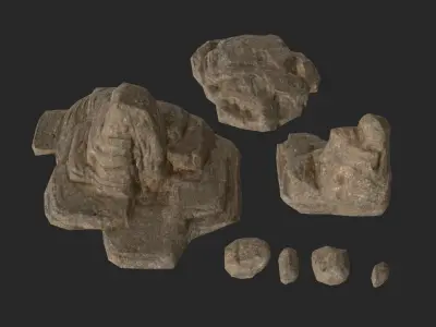 Lowpoly sandstone Kit bundle 3D model