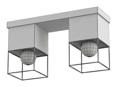 nadin-7049-702-b0053056 two square lights gold 3D model