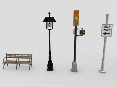 city street elelment 3D model
