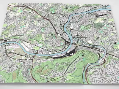 Cityscape Liege Belgium 3D model