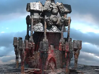 Sci Fi Spice refinery station A 3D model