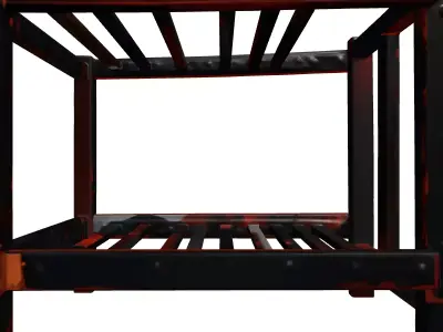 Industrial Metal Canopy Bed Frame Low-poly 3D model