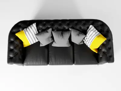 Royal Sofa Set for Living Room Low-poly 3D model