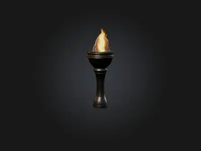 Realistic Torch Model Low-poly 3D model