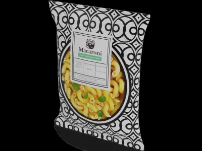 Penne fusilli macaroni vermicelli shells and shapes Macaroni ... 3D model