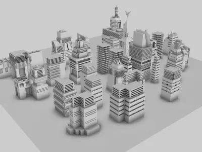 Simple City Concept 3D model