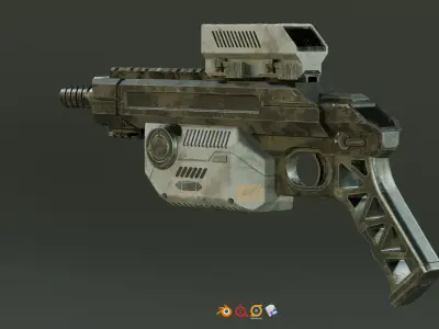 sci-fi gun 3D model 23