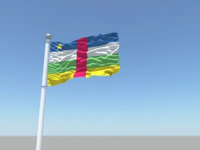 Central African Republic Flag 3D model