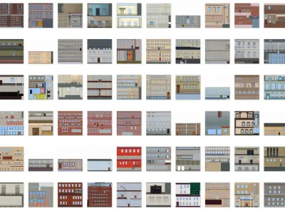 122 Buildings LowPoly Collection Low-poly 3D model
