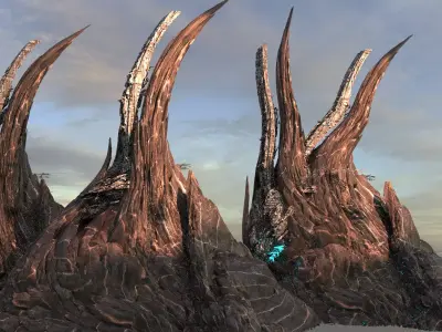 Alien Assassin Cliffs Base 3 cliffs 3D model