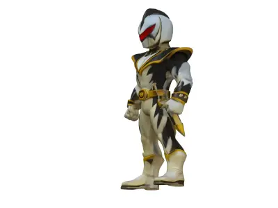 Silver Warrior Futuristic Sci-Fi Hero 3D Model 3D model