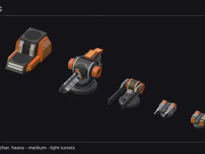 Ankla Alien Battleship Low-poly 3D model