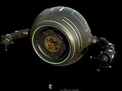 Sci-Fi Repair Drone Low-poly 3D model