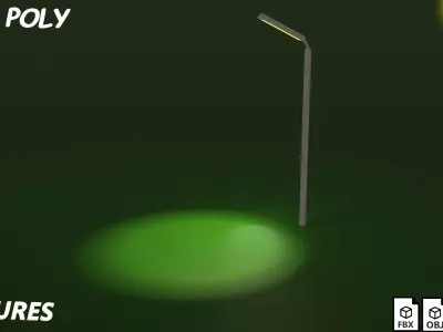 simple Street lights Low-poly 3D model