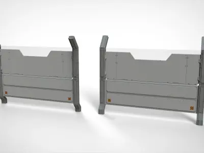 sci-fi Railing 1 3D model