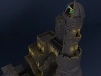 Medieval Observatory Tabletop Terrain 28 mm 3D print model