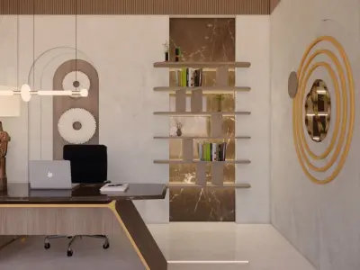 mocha mousse office design 3D model purchase