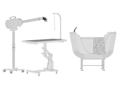 Groomer SPA area with hair dryer Compact Pro Standard 3D model