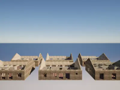 Abandoned Modular House  6 Interior Variants Realistic  Low-poly 3D model