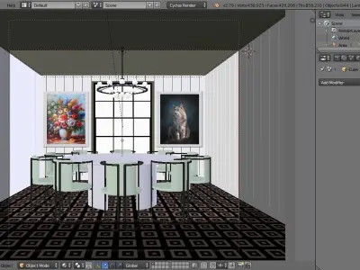10 Sitter Dining Set 1 3D model