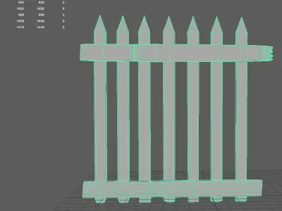 Fence PBR Game Ready Low-poly 3D mode Low-poly 3D model