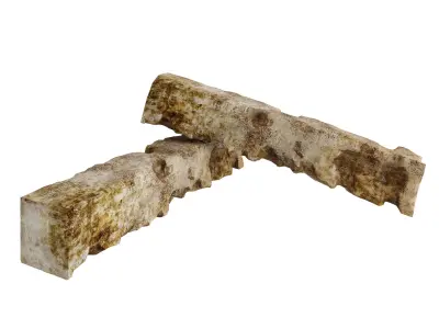 Concrete Column - Destruction Low-poly 3D model