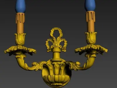 vintage wall lamp 9 Low-poly 3D model